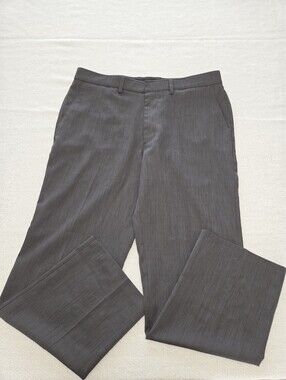 Haggar Gray Men's Dress Pants - Straight Fit 36W 29L